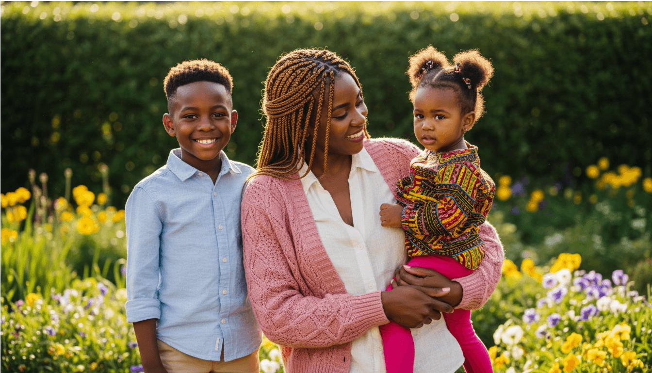 South African mother looking hopeful and determined